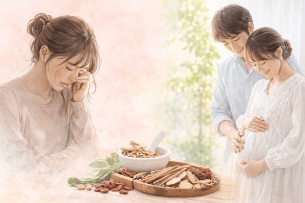 不育症・習慣性流産の体質改善や流産後の回復を支える漢方ケアのイメージイラスト