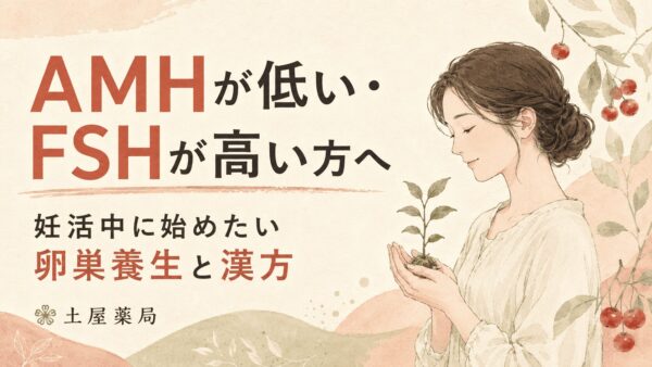 AMHが低い・FSHが高い方へ、妊活中に始めたい卵巣養生と漢方を紹介する土屋薬局のアイキャッチ画像